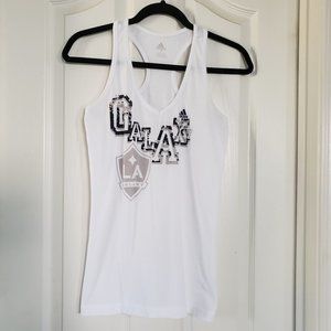 Adidas woman's LA Galaxy Tank top White & Black Size Small